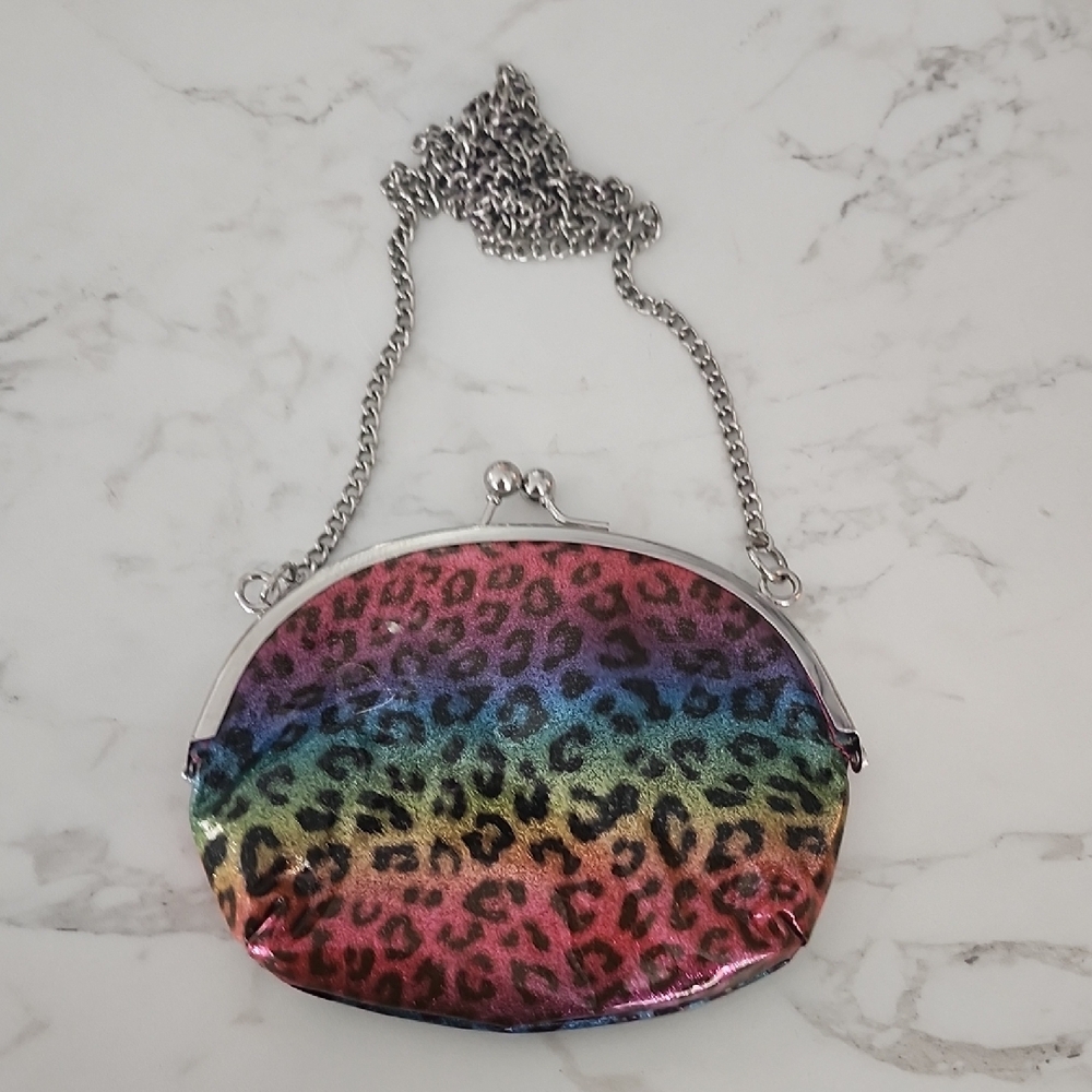Multicolor Leopard Print Chain Bag - image 1